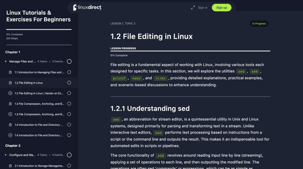 linuxdirect.org – Learn Linux On The Go